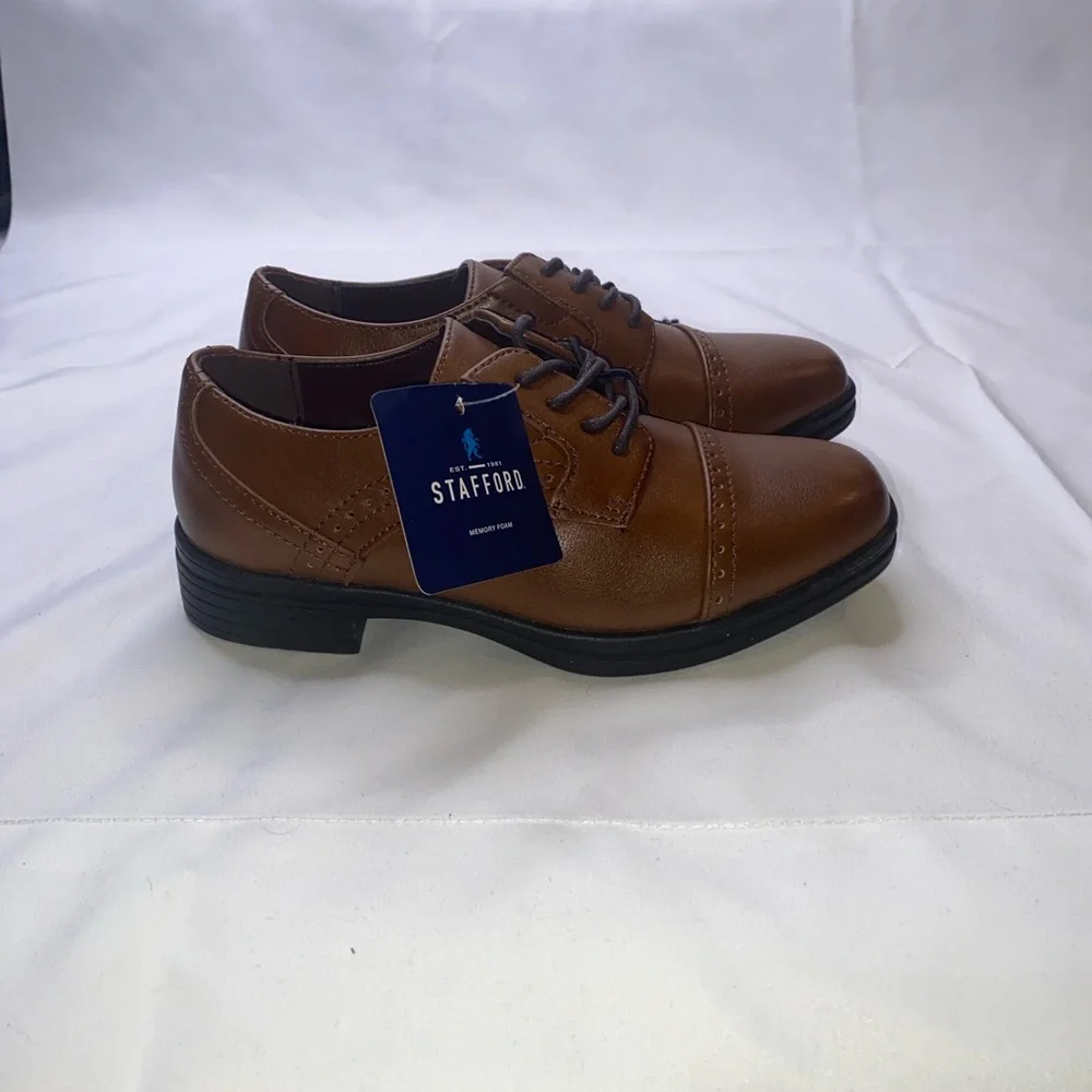 Stafford Dane Jr Little & Big Kid‎ Boys Memory Foam Oxford Shoes Size 13M